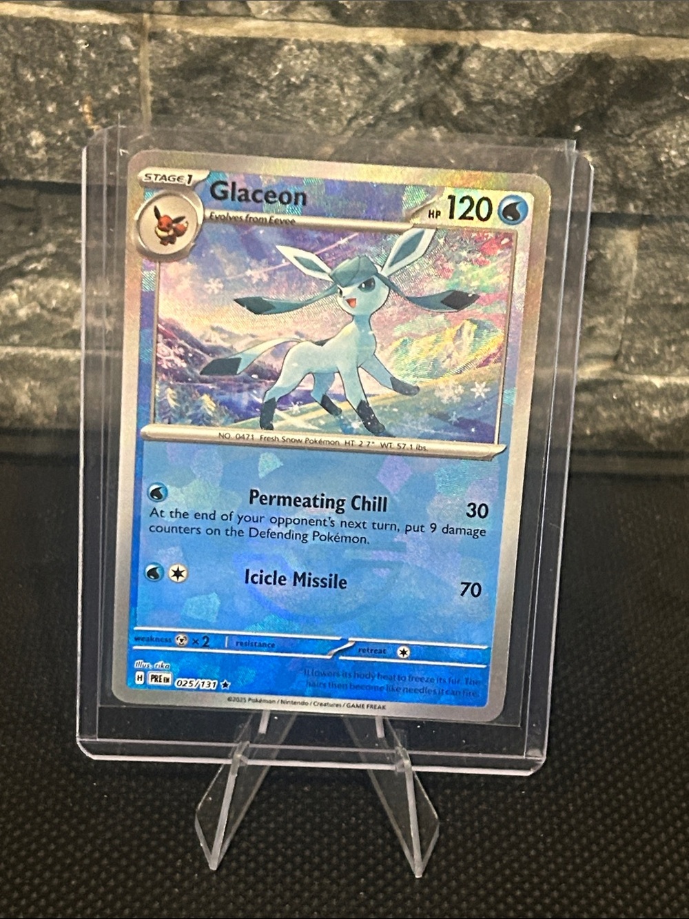 Pokemon Glaceon Pokeball Holo 025/131 from Prismatic Evolution Set M/NM